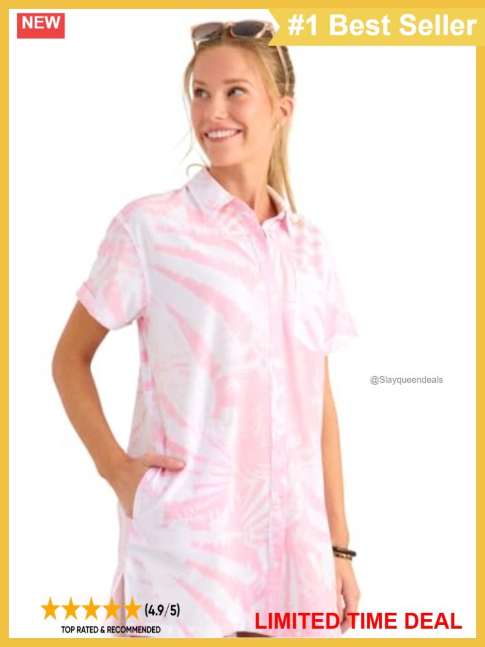 Lightweight Quick-Dry Beach Cover-Up Dress Loose Fit Swim Pool Vacation